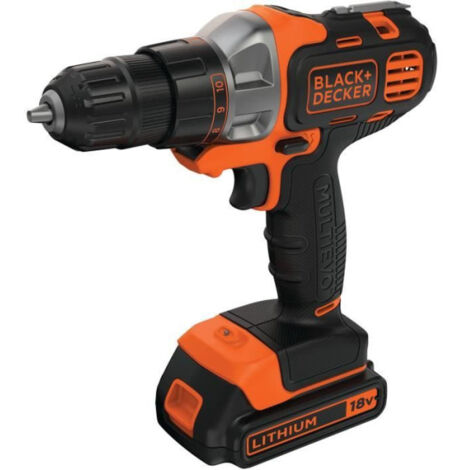 Perceuse-Visseuse Multievo sans-fil 18V BLACK+DECKER (Livrée avec 1 Batterie 1,5 Ah + chargeur + coffret) - MT218K-QW