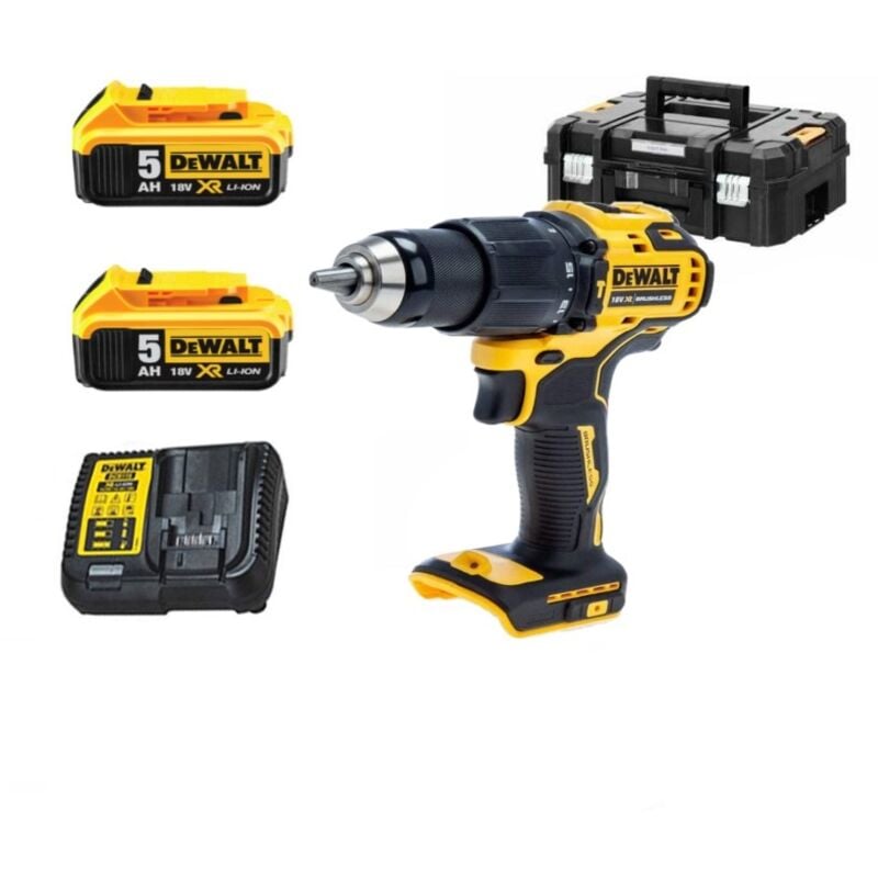 Dewalt - DCD709P2T-QW Perceuse à percussion sans fil xr 18V 65Nm 2 vitesses - 2 x 5.0 Ah Batterie, chargeur en coffret