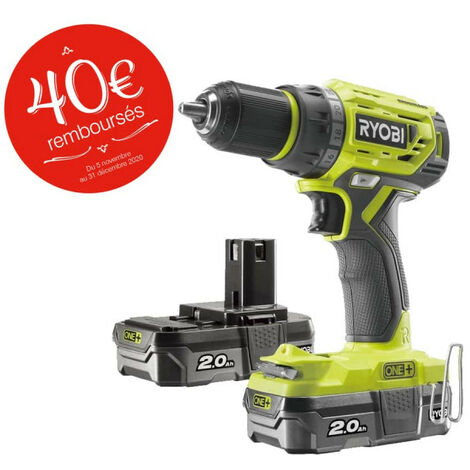 Perceuse Visseuse RYOBI 18V One Plus Brushless - 2 batteries 2,0Ah - 1 chargeur rapide - R18DD7-220S