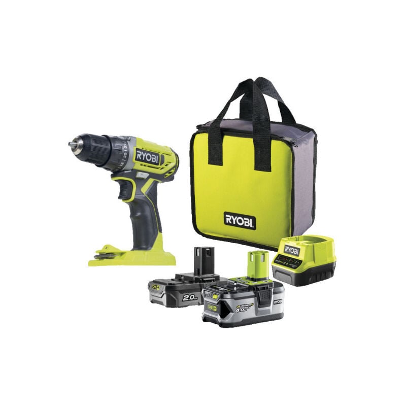 Ryobi - Perceuse-visseuse 18V One+ - 2 Batteries 4.0Ah et 2.0Ah - 1 Chargeur - R18DD2-242S