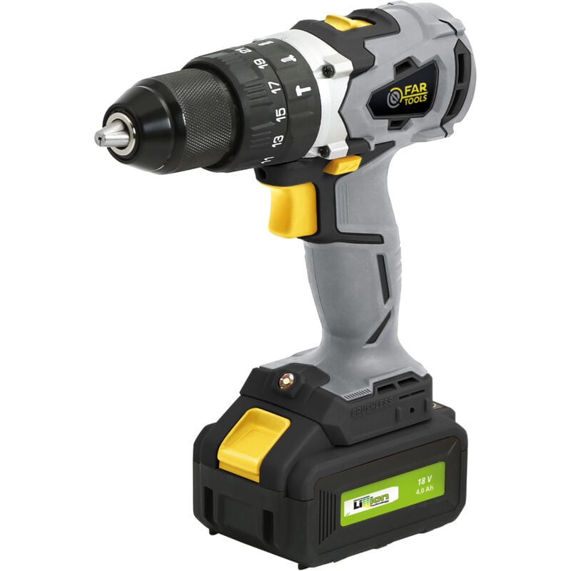 Fartools - Perceuse percu/Visseuse brushless 18V 4,0Ah+2,0Ah 55Nm