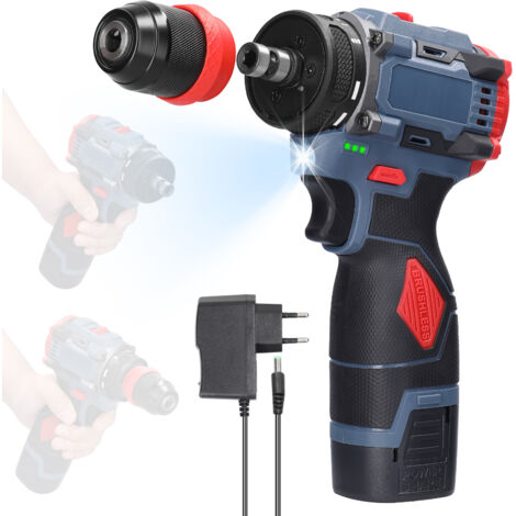 Perceuse/visseuse sans fil 2 en 1 au lithium-ion 16,8 V, perceuse et visseuse sans fil, couple de 45 Nm, avec batterie et chargeur
