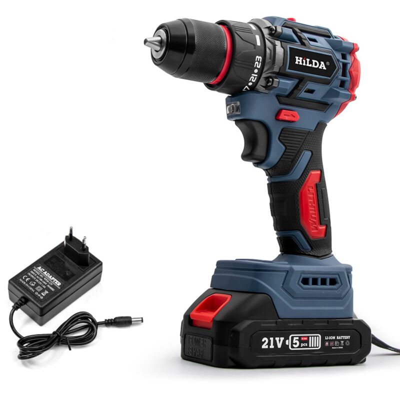 Perceuse-visseuse sans fil 21V, visseuse sans fil avec 1 batterie, adaptée au bricolage