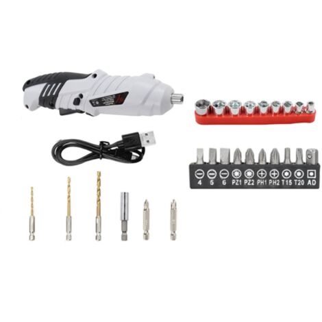 Perceuse Visseuse Sans Fil - 3 6 V - Couple 3 6 Nm - 0-180 Tr/Min - 2 Sens Rotation - LED Intégrée - USB Rechargeable - Pour Assemblage Meubles et DIY - 26 Accessoires