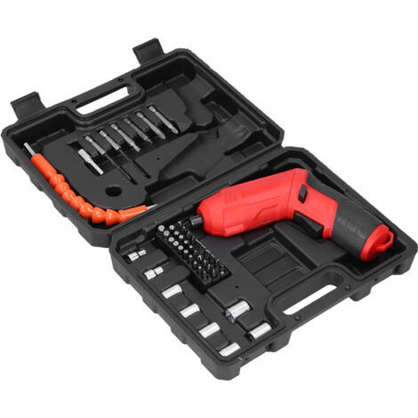 Perceuse-visseuse sans fil 47 pièces, kit portable avec étui de rangement pour réparations
