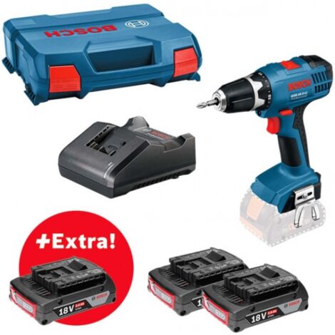 Bosch 0615990L8D - Set perceuse visseuse Li-Ion 18V (3x batterie 5,0Ah)  dans L-Boxx - moteur brushless - 55Nm