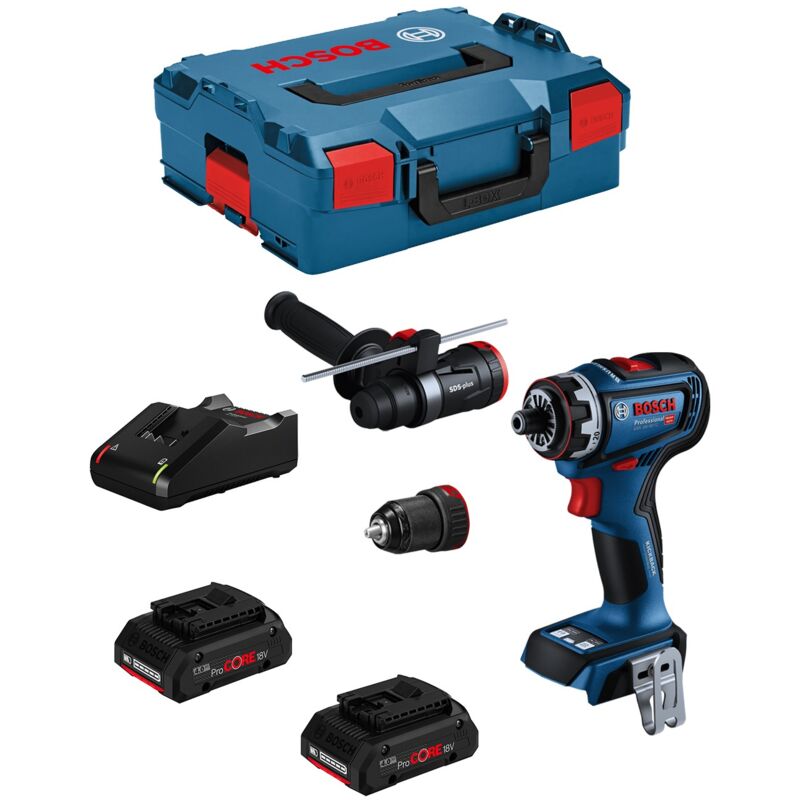 Perceuse-Visseuse Bosch gsr 18V-90 fc (2 x 4,0 Ah ProCORE GAL18V-40 L-Boxx 136 2 têtes)