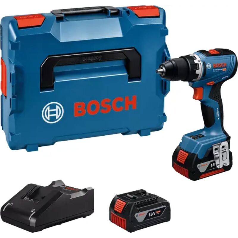Bosch Professional 18V System Perceuse visseuse sans fil GSR 18V 65 moteur sans balais longueur de tête 166 2 batteries GBA 18V 5.0Ah incl. chargeur GAL 18V 40 BOXX