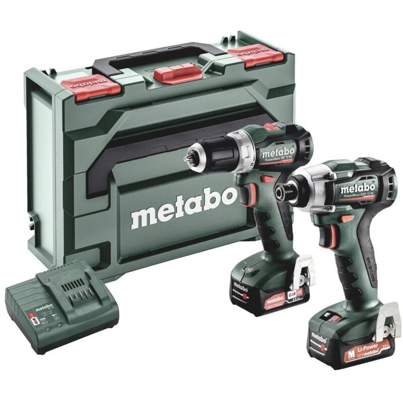 Metabo - Perceuse-visseuse sans fil, Clé à chocs sans fil Combo Set 2.7.3 12 v bl 685228000 12 v 2 Ah Li-Ion