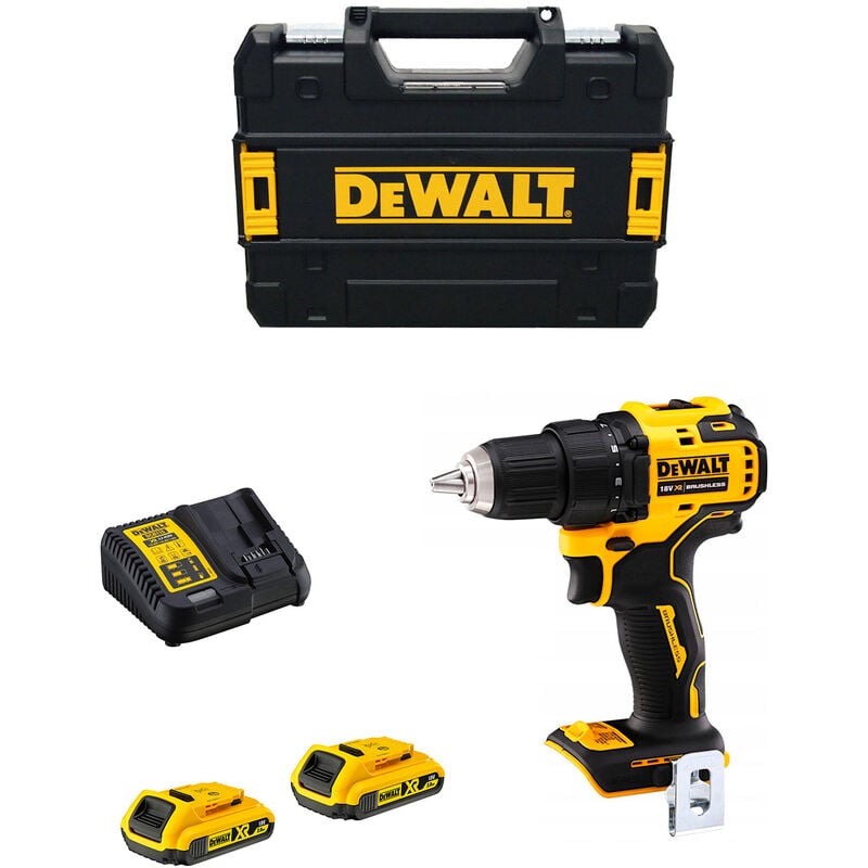 Perceuse Visseuse 18V Dewalt 2 batteries Li-Ion 2Ah + chargeur + coffret Tstak - DCD708D2T
