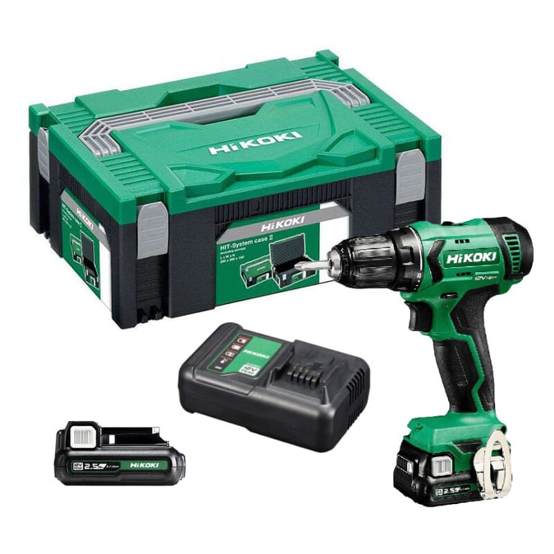 Hikoki - Perceuse visseuse 12V (2X2.5 Ah) + chargeur en Hitcase DS12DAWEZ