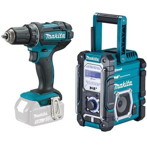 Perceuse-visseuse sans fil Makita 18 V DDF482Z sans Batteries ni Chargeurs avec Radio de chantier sans fil 18 V DMR112