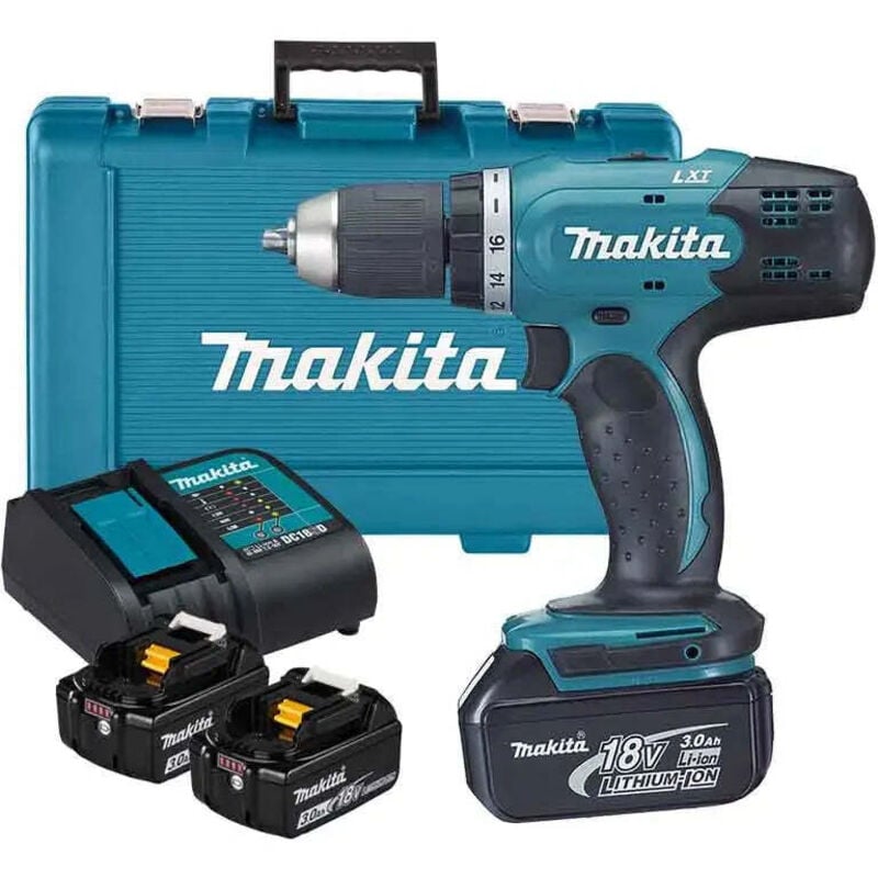 Perceuse Visseuse Makita Avec 3 Batteries 18V 3.0Ah , Chargeur, Coffret De Transport - Ddf453Sfe3