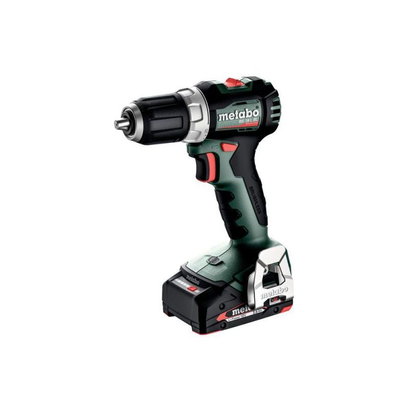 Perceuse visseuse sans fil Metabo BS 18 BL 613155500 18 V 2 Ah Li Ion + 2 batteries brushless + mallette + chargeu