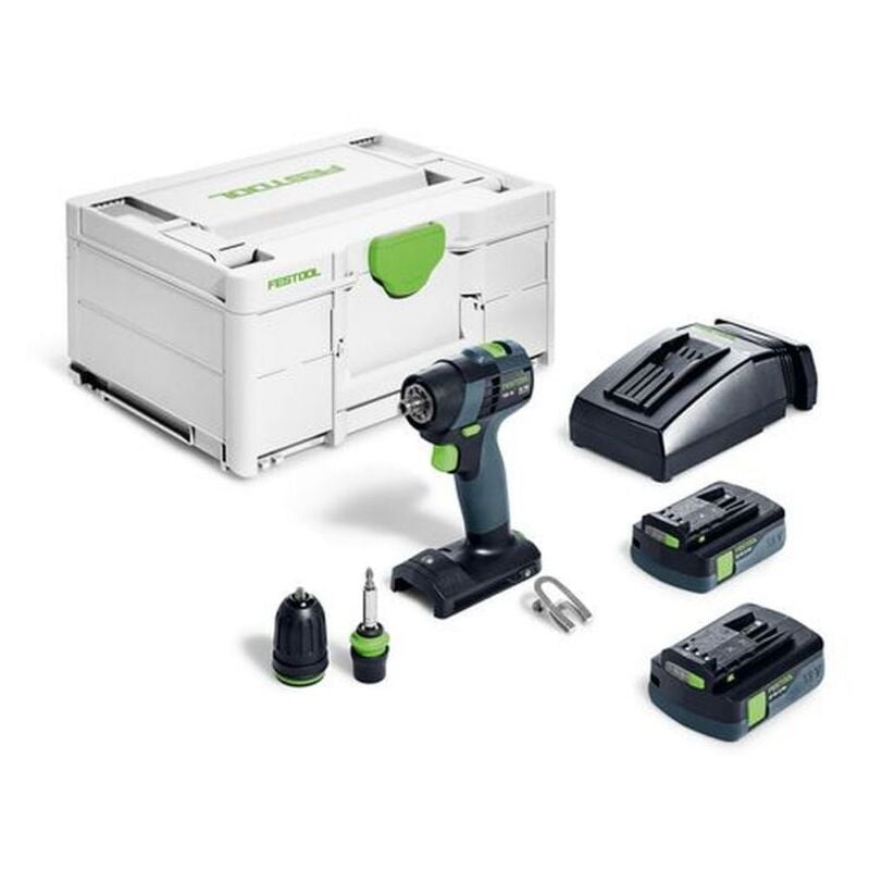 Perceuse-visseuse sans fil txs 18 c 3,0-Plus Festool avec 2 Batteries 18V 3.0 ah - Systainer - 576895