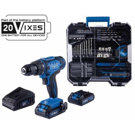 Perceuse-visseuse SCHEPPACH - 20V IXES - 50 Nm mandrin 13mm + 2 batteries + chargeur + 74 accessoires + Coffret - C-DTB74/2-X