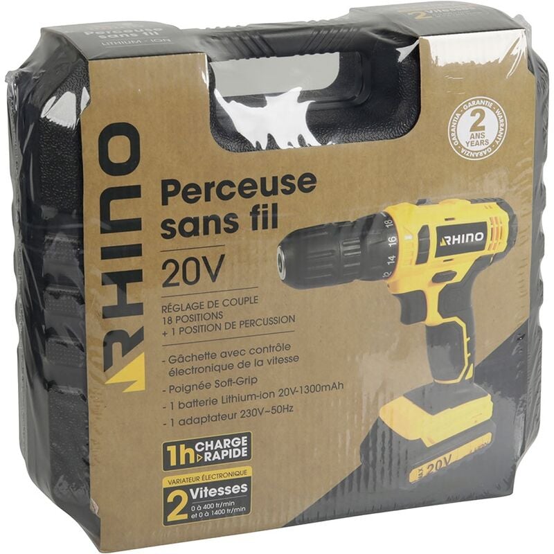 Perceuse visseuse ss fil 20V 1 Rhino