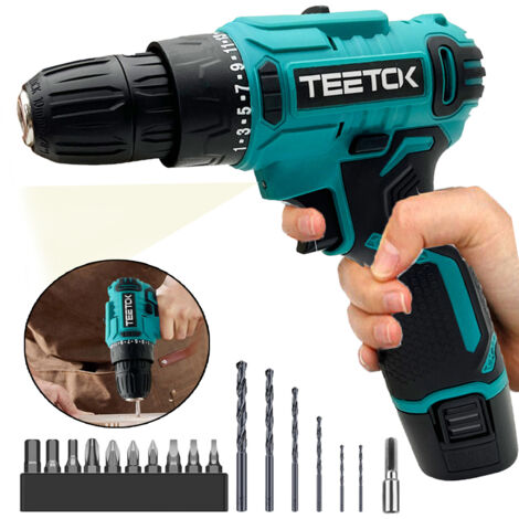 Perceuses et perceuses combinées, perceuse électrique 12 V sans fil, jeu de 20 tournevis avec 1 batterie et chargeur