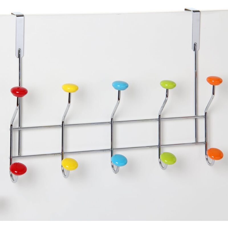 

Percha de baño para puerta plateada de metal de 42x29 cm