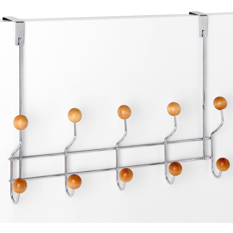 

Percha de baño para puerta nórdica plateada de metal de 40x30 cm