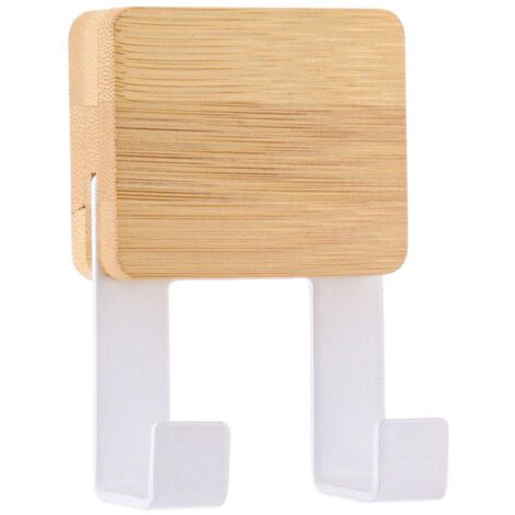 Percha de doble gancho con base de bambú - bambú blanco - Tendance