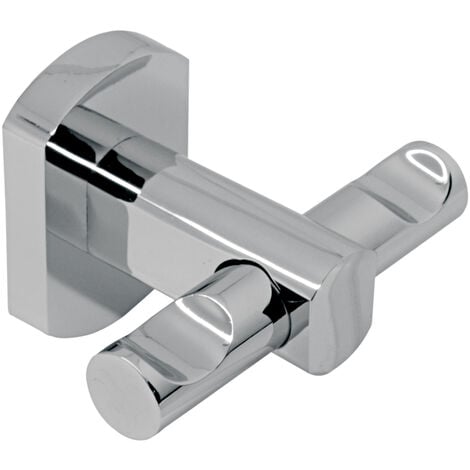Percha de latón cromado brillo Amadeus, fijación opcional con adhesivo - CM Baños
