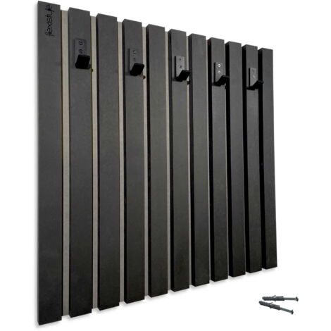 Percha de madera Lamele de 60 cm, negra