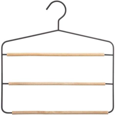 Percha de Metal y Madera para 3 Pantalones - Cinco