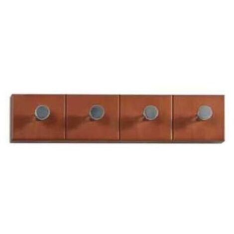 Percha de pared mod. 248, 4 colgadores varios colores a elegir 10 cm(alto)44 cm(ancho)4 cm(largo) Color Negro