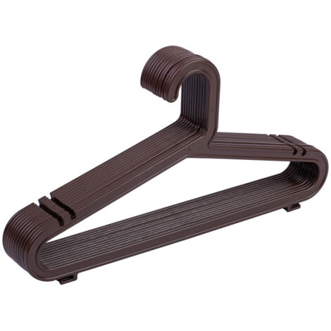 Percha de plastico marrón pack de 12 unidades 39.50x0.30x20.60h cm