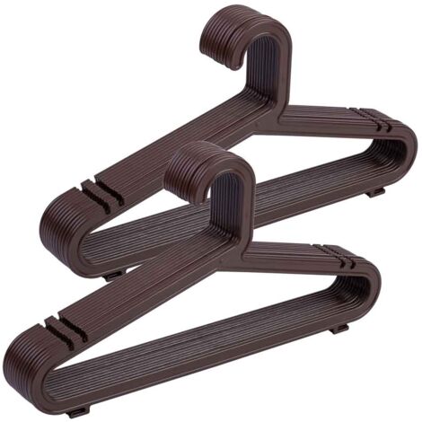 Percha de plastico marrón pack de 24 unidades 39.50x0.30x20.60h cm