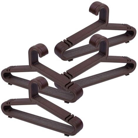 Percha de plastico marrón pack de 48 unidades 39.50x0.30x20.60h cm