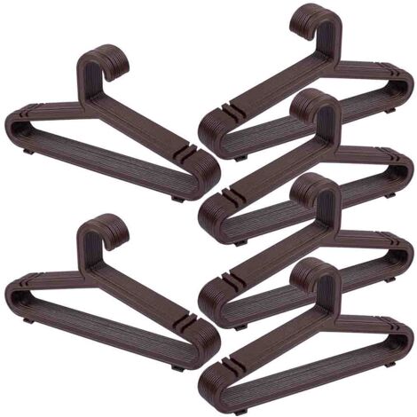 Percha de plastico marrón pack de 72 unidades 39.50x0.30x20.60h cm