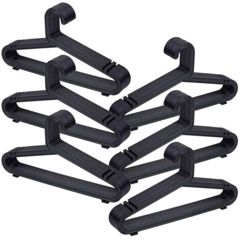 Percha de plastico negra pack de 72 unidades 39.50x0.30x20.60h cm