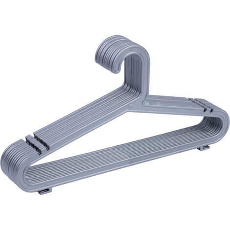 Percha de plastico plata pack de 12 unidades 39.50x0.30x20.60h cm