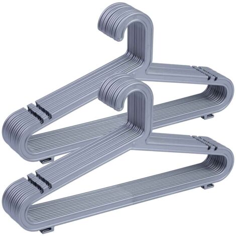 Percha de plastico plata pack de 24 unidades 39.50x0.30x20.60h cm