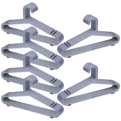 Percha de plastico plata pack de 72 unidades 39.50x0.30x20.60h cm