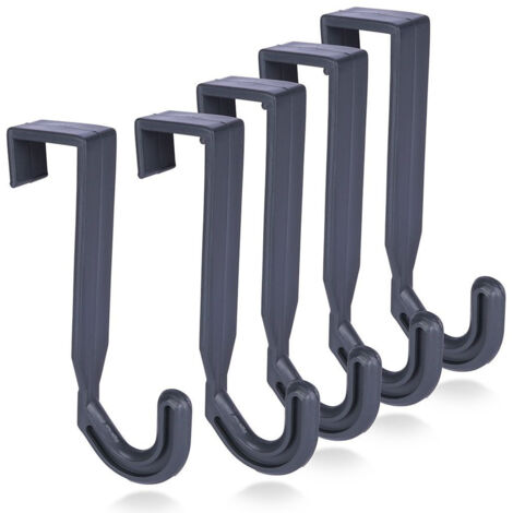 Percha de puerta gris 5 uds.