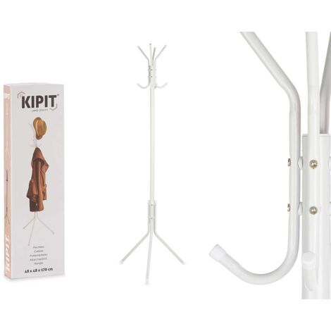 Percha de suelo triangular de estilo nórdico con ganchos, tubo de acero duradero, color blanco