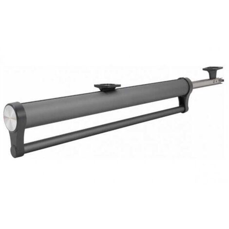 Percha deslizante de 542 mm con barra telescópica ajustable, ideal para guardarropa, resistente, ahorra espacio, color gris.