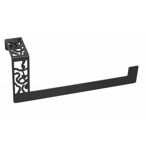 Percha doble Art Déco Negro forja fijación opcional con adhesivo - CM Baños