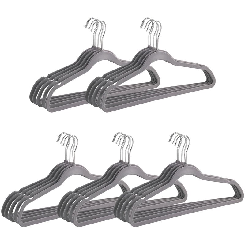 

Perchas ropero colgar ropa colgador guardarropa flocada gris - Wenko