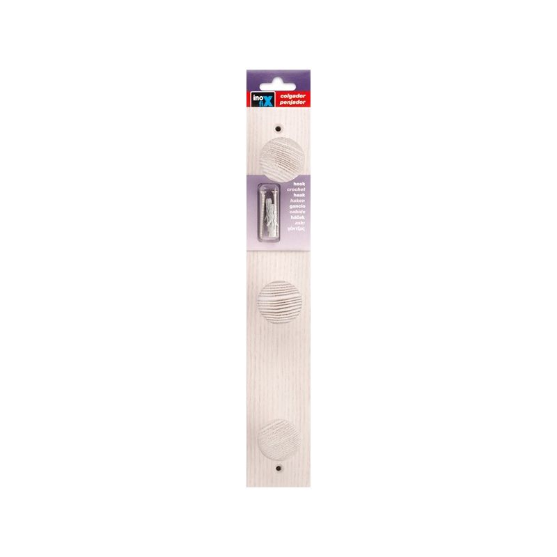 

Colgador fresno 3 pomos textura Blanca - Inofix