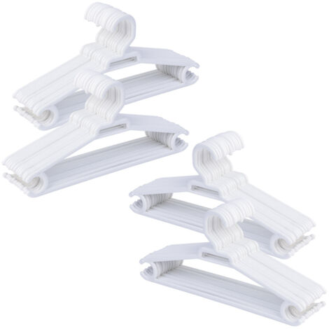 Percha infantil de plastico blanca pack de 48 uds 26,8x0,53x13,20cm