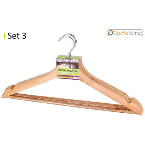 PERCHA MADERA FORMA SET-3