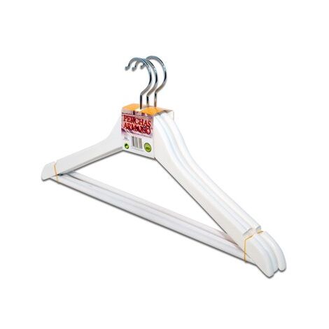 PERCHA MADERA MARFIL 3UD