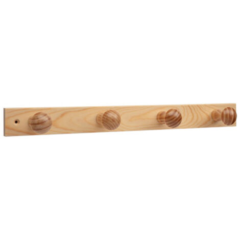 Percha madera natural 4 pomos 3774-8- inofix