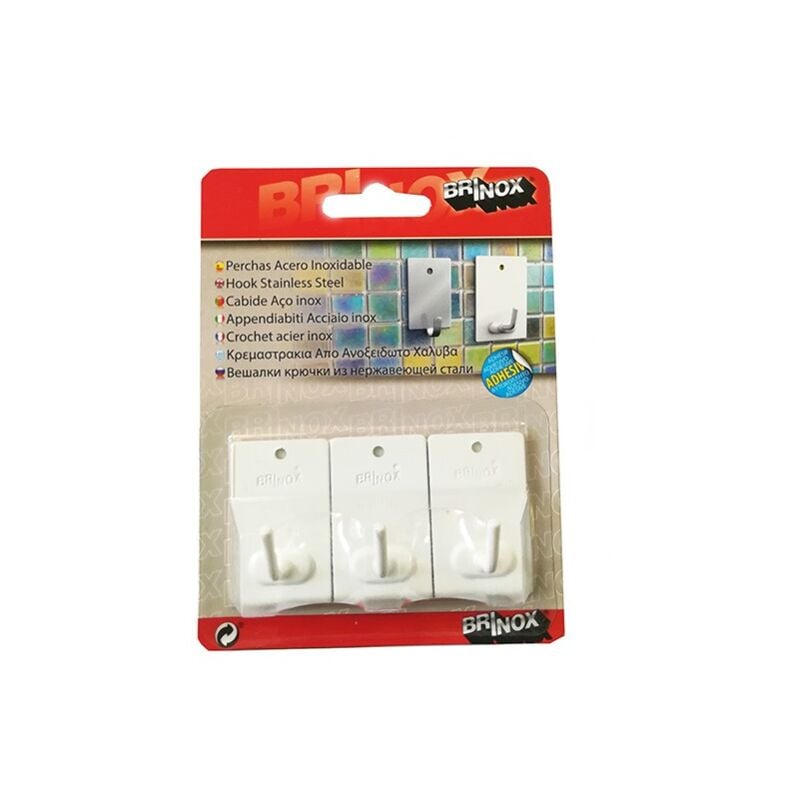 

Brinox - Blist-3 percha mediana adhesiva blanca