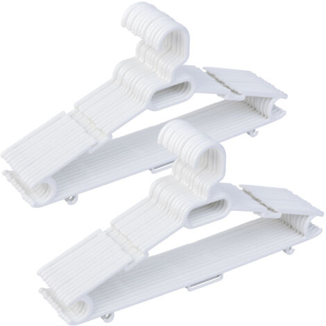 Percha mega de plastico blanca pack de 24 uds 42,20x0,73x21h cm