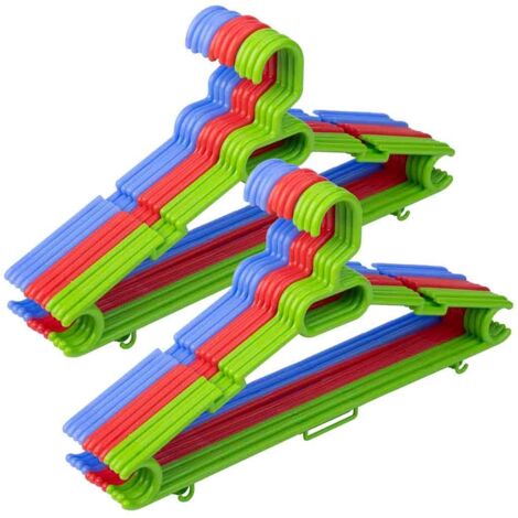 Percha mega de plastico multi color pack de 24 uds 42,20x0,73x21h cm